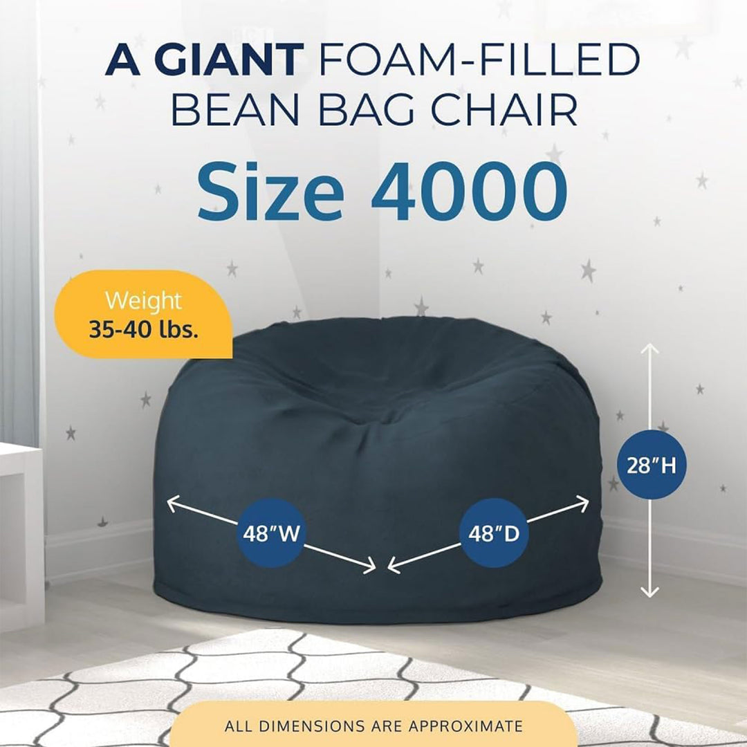 Ultimate Sack 4ft Bean Bag Chair, Oversized Indoor Comfy Lounger, Cloud Suede