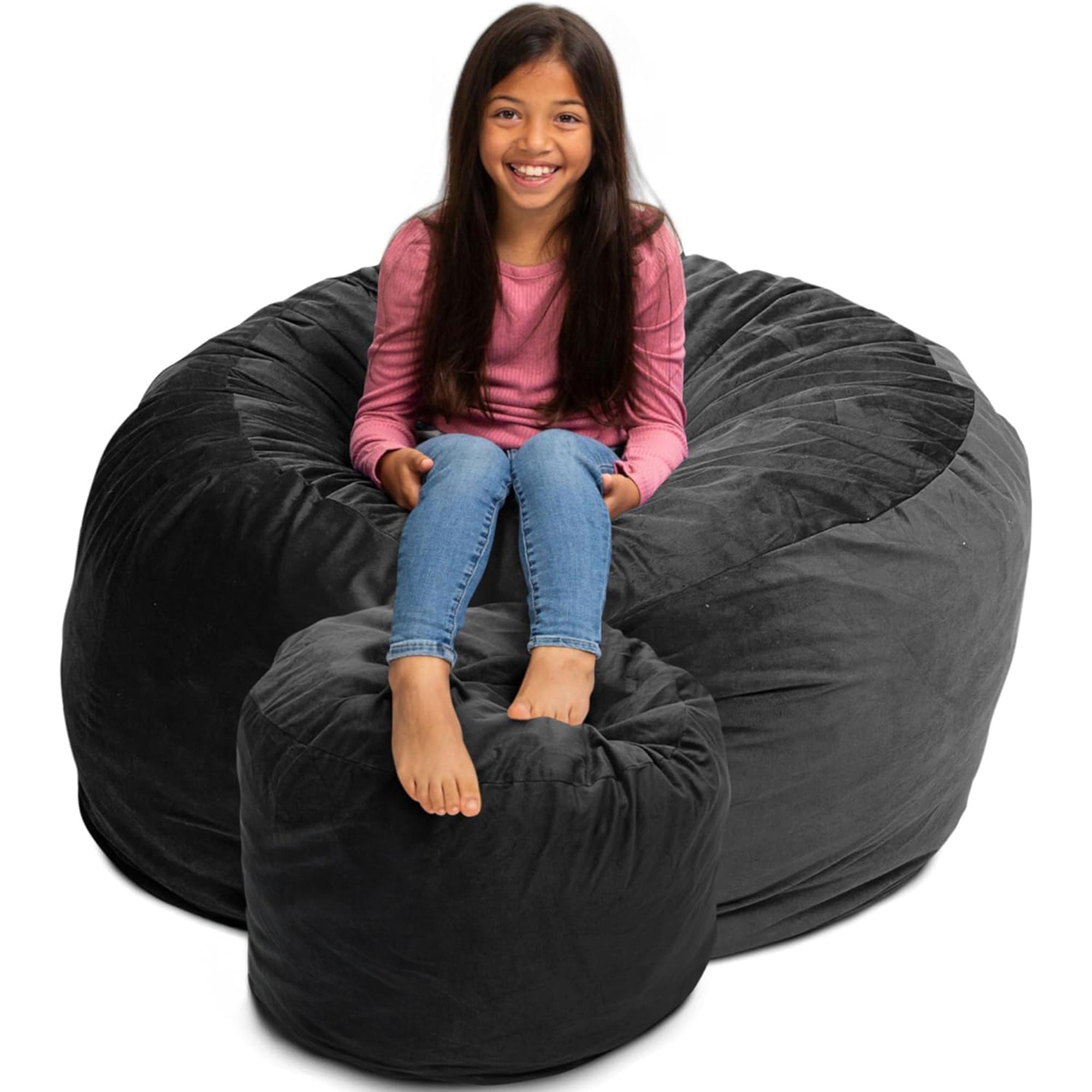 Ultimate Sack 4ft Bean Bag Chair & Footstool, Oversized Lounger  (Open Box) - VMInnovations
