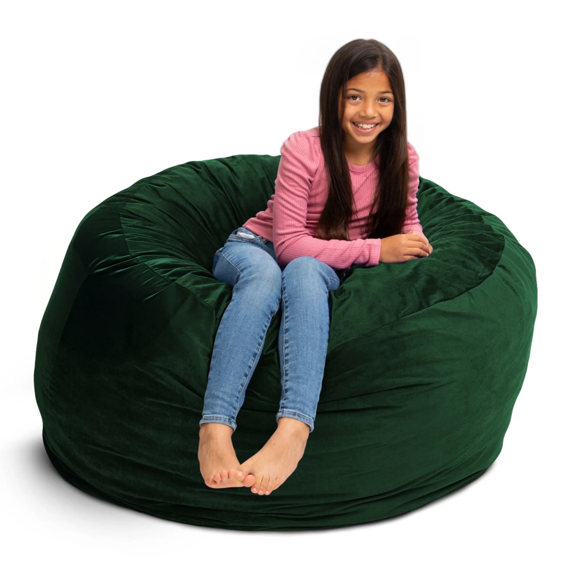 Ultimate Sack 4ft Bean Bag Chair, Oversized Indoor Comfy Lounger, Hunter Suede - VMInnovations
