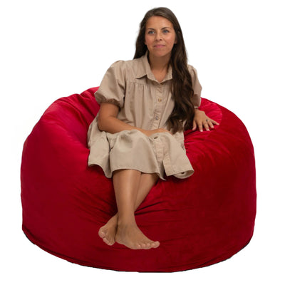 Ultimate Sack 4ft Bean Bag Chair, Oversized Indoor Comfy Lounger Red (Open Box) - VMInnovations