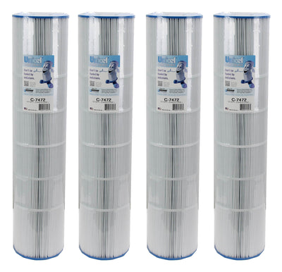 Unicel C-7472 Replacement 125 Sq Ft Pool Filter Cartridge, 163 Pleats (4 Pack)