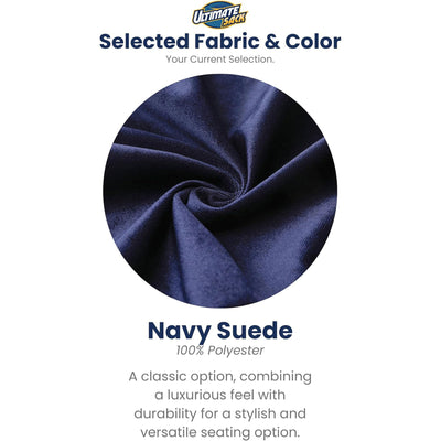 Ultimate Sack 5ft Bean Bag Chair and Footstool, Oversized Lounger, Navy Suede