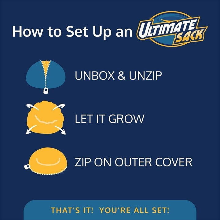 Ultimate Sack 4ft Bean Bag Chair, Oversized Indoor Comfy Lounger (Open Box) - VMInnovations