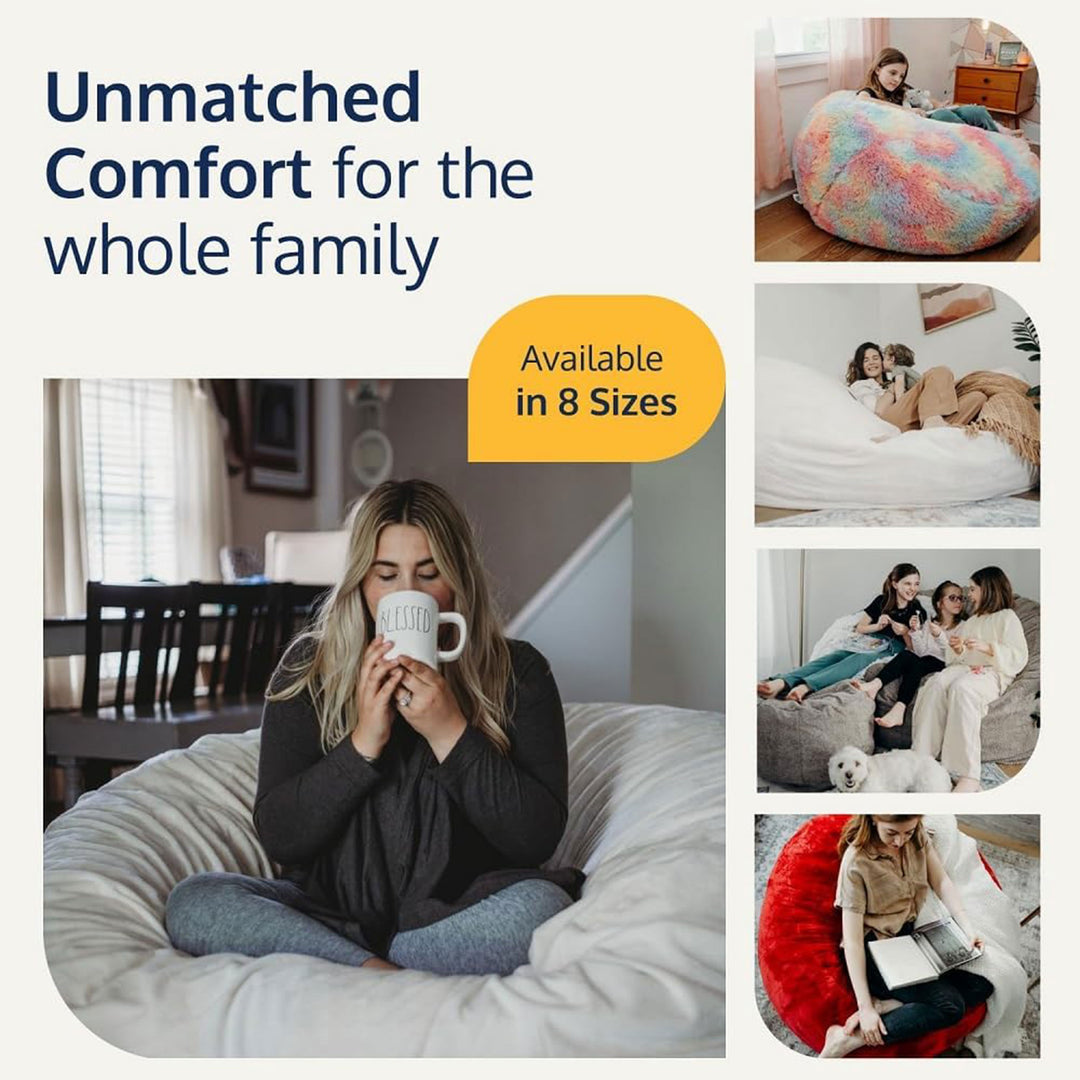 Ultimate Sack 4ft Bean Bag Chair, Oversized Indoor Comfy Lounger, Cloud Suede