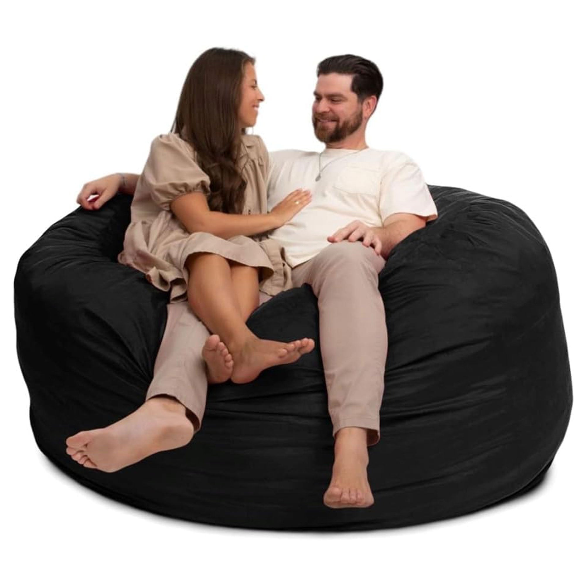 Ultimate Sack 6ft Bean Bag Chair, Oversized Indoor Comfy Lounger Black(Open Box) - VMInnovations