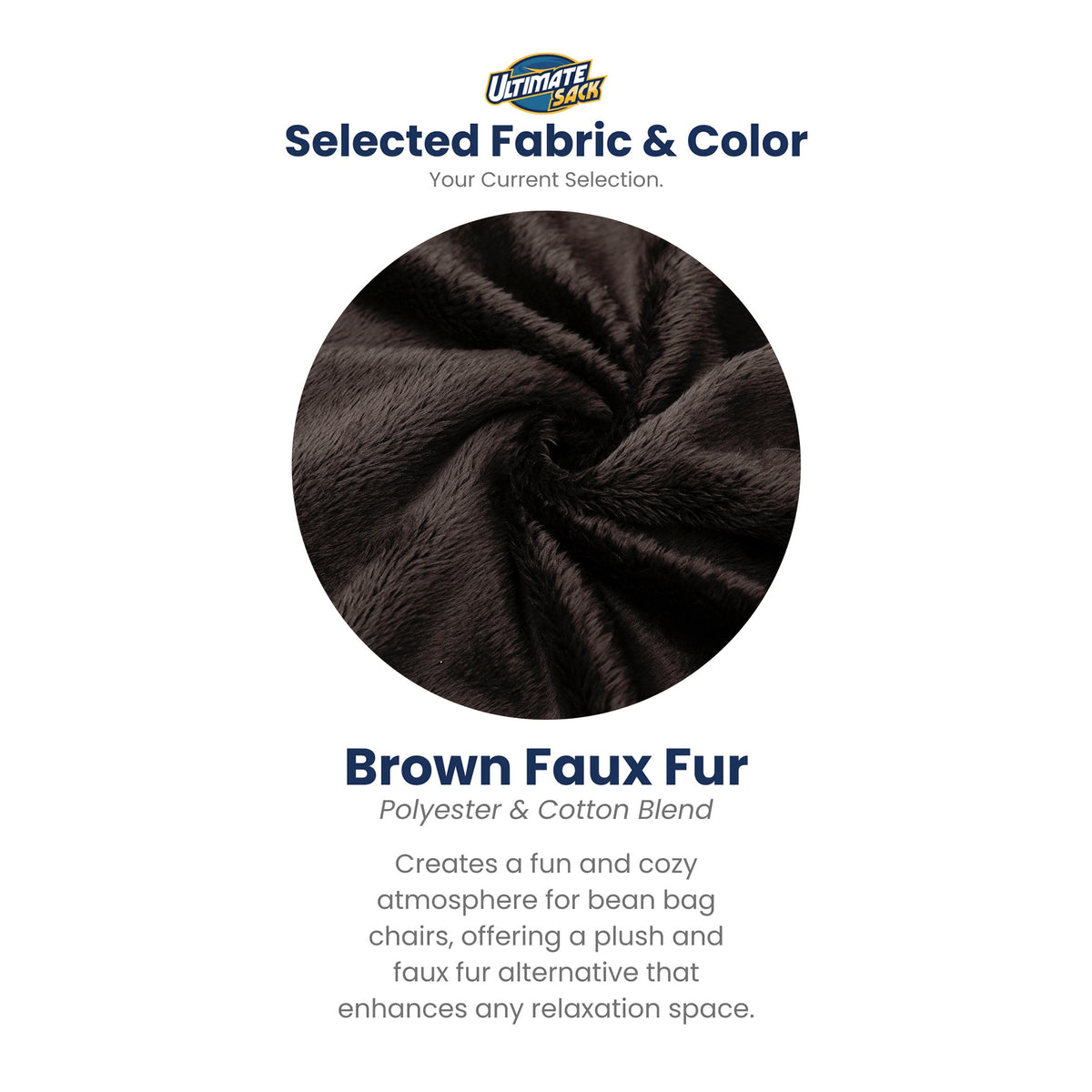 6 Foot Foam Filled Washable Fur Covered Bean Bag Chair, Brown (Open Box)