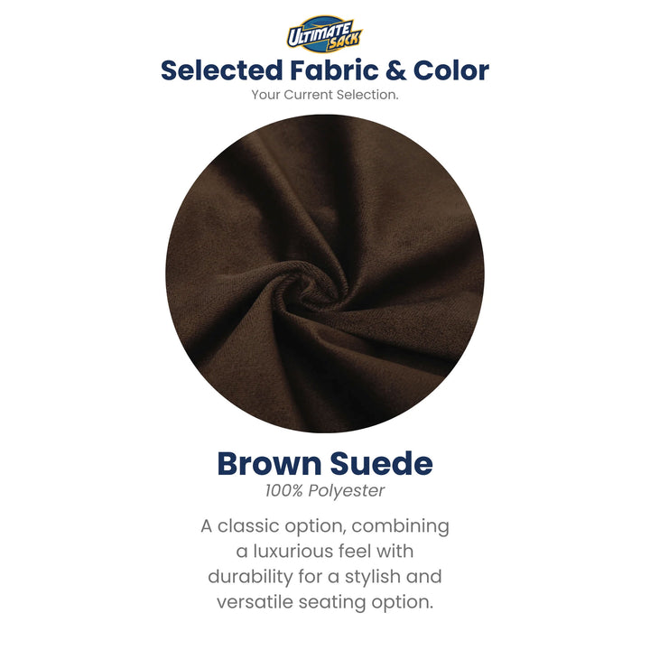 Ultimate Sack 4ft Bean Bag Chair, Oversized Indoor Comfy Lounger, Brown Suede