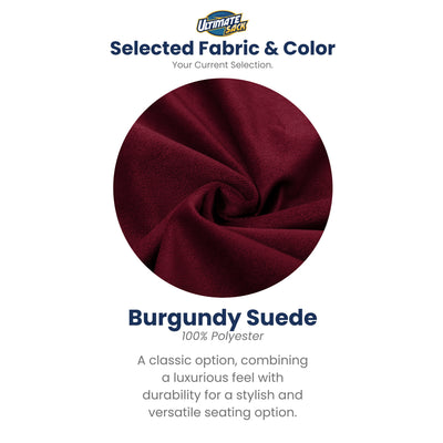 Ultimate Sack 6' Bean Bag Chair and Footstool, Oversized Lounger, Burgundy Suede - VMInnovations