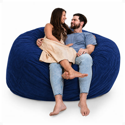 Ultimate Sack 6 Ft Foam Fill Washable Suede Cover Bean Bag Chair, Electric Blue