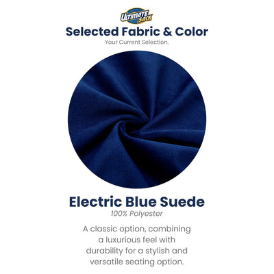 Ultimate Sack 6ft Bean Bag Chair w/ Footstool, Oversized Lounger, Blue Suede