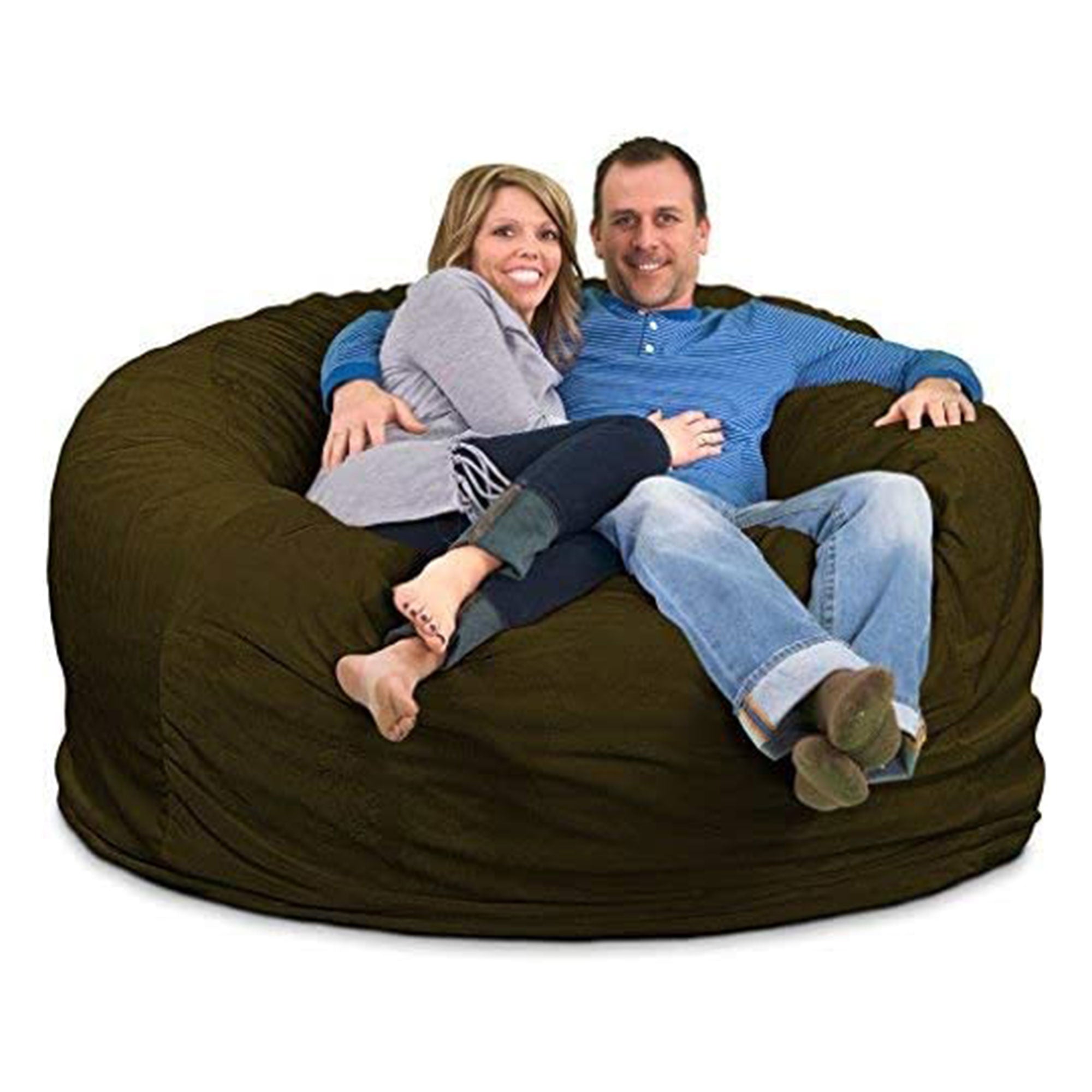 Ultimate Sack 6 Foot Foam Filled Washable Suede Covered Bean Bag Chair, Olive