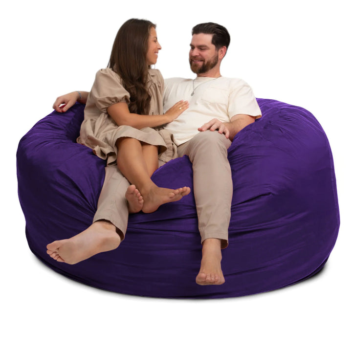 Ultimate Sack 6ft Bean Bag Chair, Oversized Lounger, Purple Suede (Open Box)