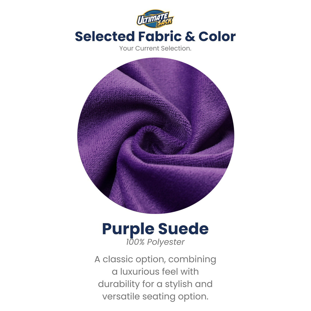 Ultimate Sack 6ft Bean Bag Chair, Oversized Indoor Comfy Lounger, Purple Suede
