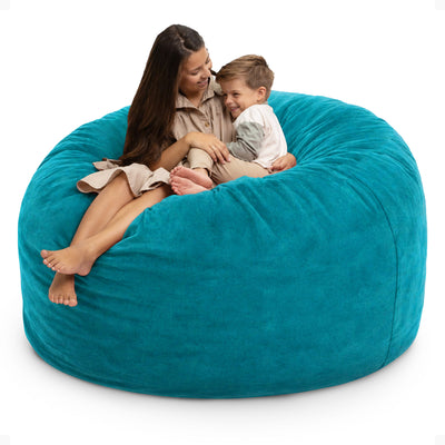 Ultimate Sack 6ft Bean Bag Chair, Oversized Indoor Comfy Lounger, Teal Suede