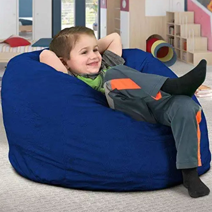 Ultimate Sack Kids Bean Bag Chair, Oversized Indoor Comfy Lounger, Blue Suede