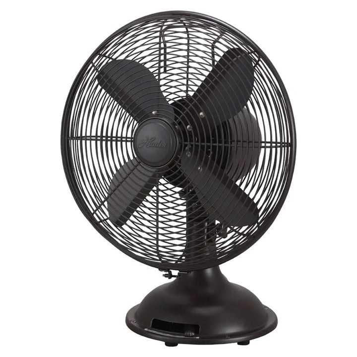 Hunter 12 In All Metal Retro Oscillating Fan w/3 Speeds, Bronze (For Parts)
