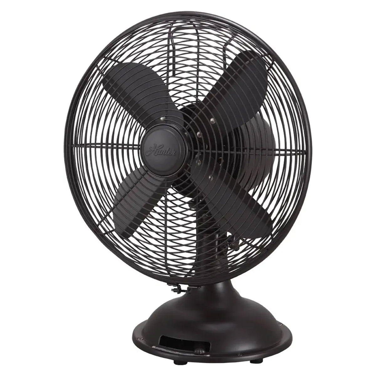 Hunter 12 In All Metal Retro Oscillating Fan w/3 Speeds, Bronze (Open Box)