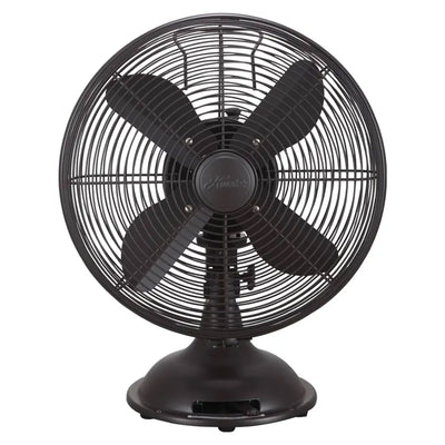 Hunter 12 In All Metal Retro Oscillating Fan w/3 Speeds, Bronze (Open Box)
