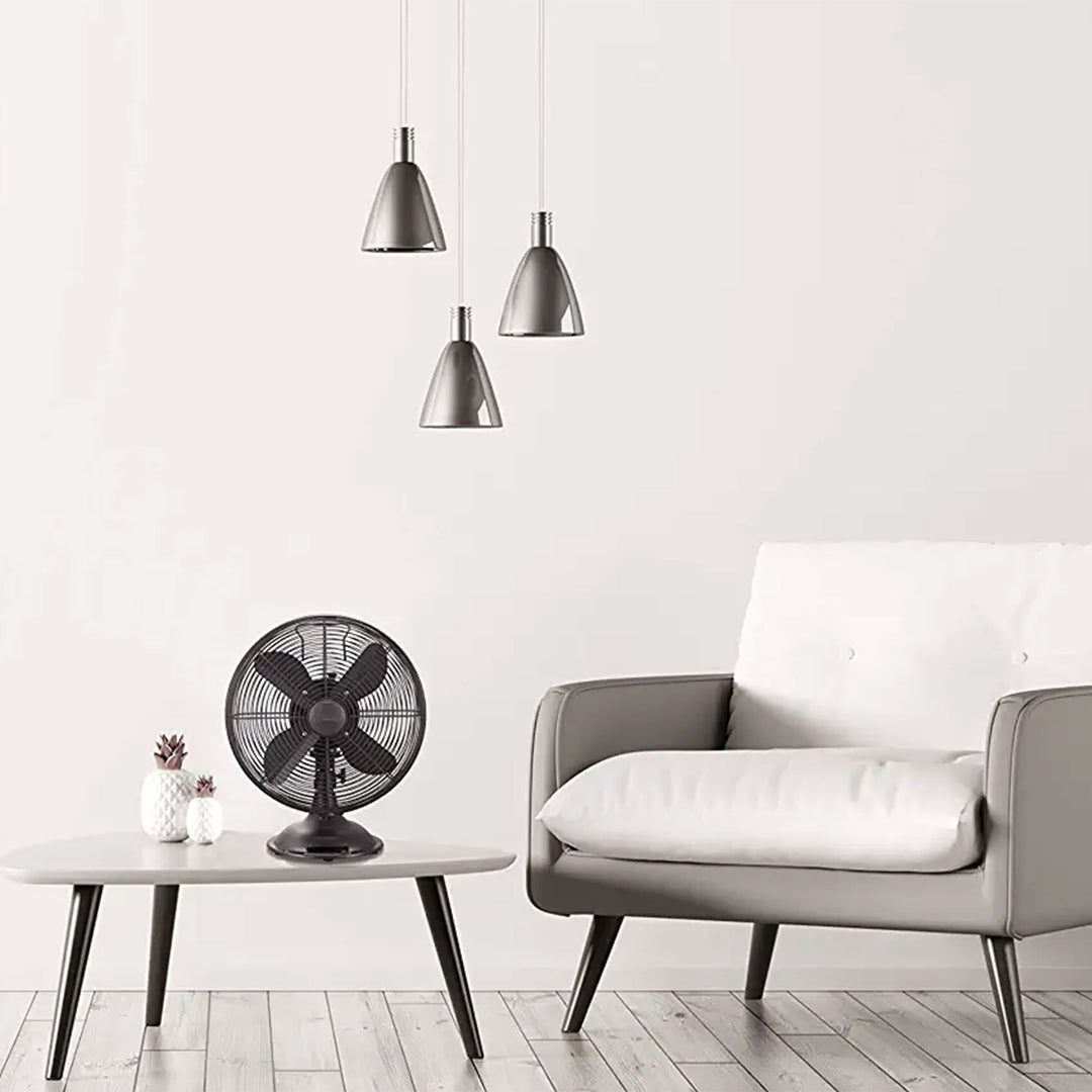 Hunter 12 In All Metal Retro Oscillating Fan w/3 Speeds, Bronze (For Parts)