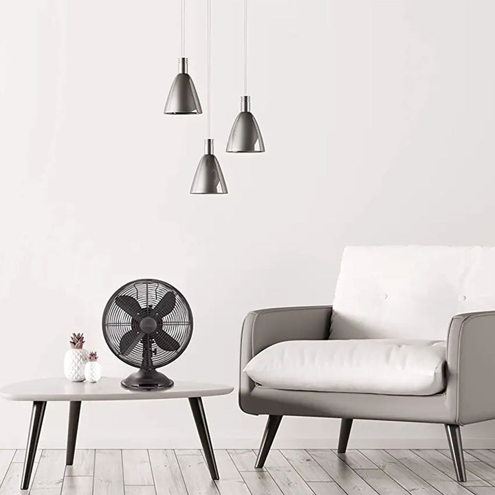 Hunter 12 In All Metal Retro Oscillating Fan w/3 Speeds, Bronze (For Parts)