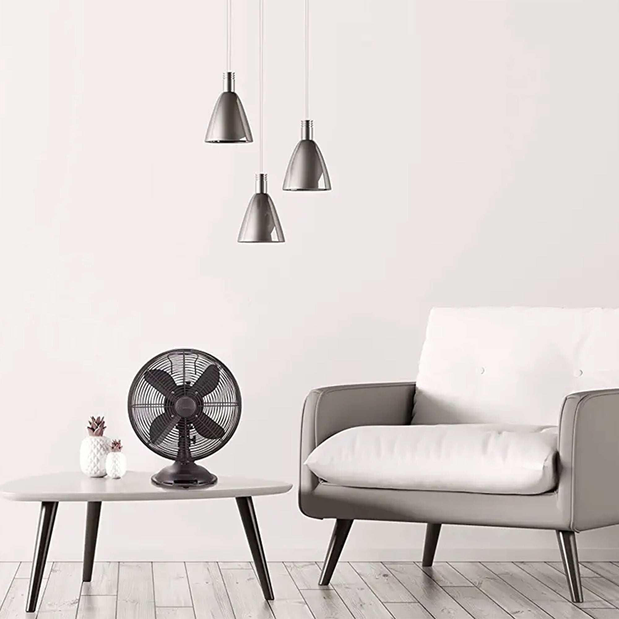 Hunter 12 In All Metal Retro Oscillating Fan w/3 Speeds, Bronze (Open Box)