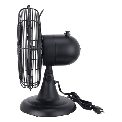 Hunter 12In All Metal Retro Table Fan, 3 Speeds, Matte Black (Open Box)