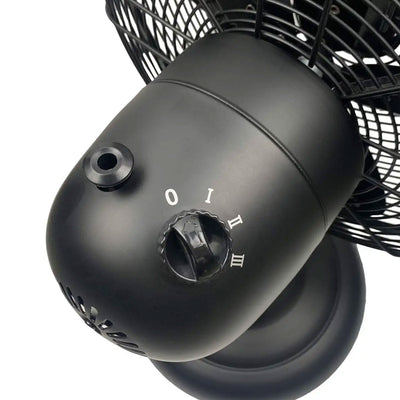 Hunter 12In All Metal Retro Table Fan, 3 Speeds, Matte Black (Open Box)