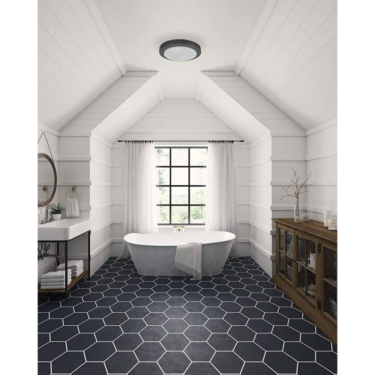 Hunter Home Comfort Saturn Bathroom Ventilation Exhaust Fan and Light Fixture