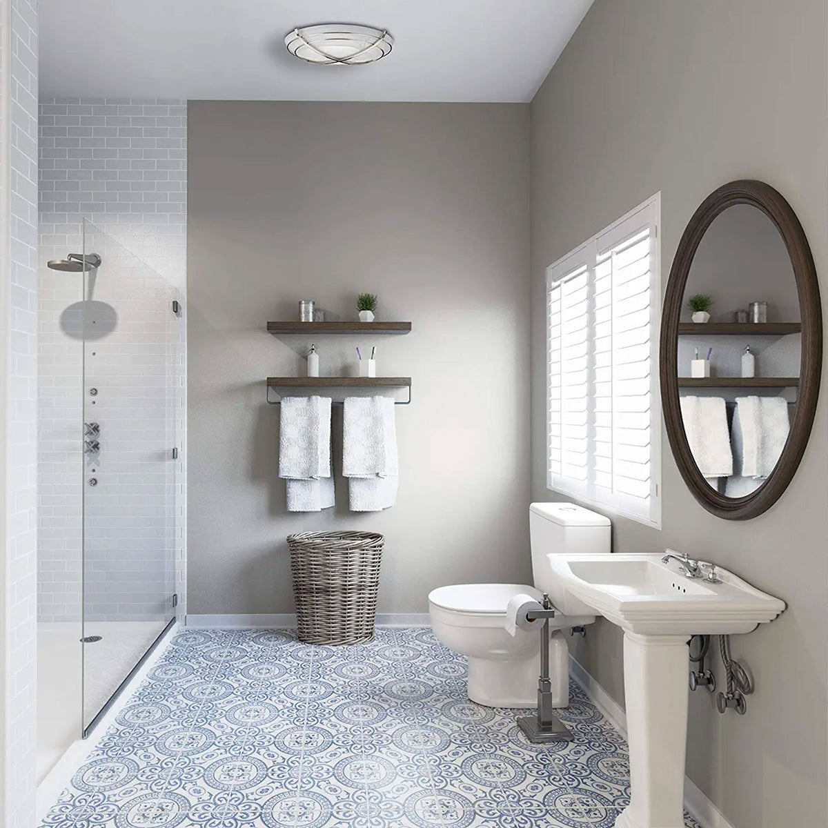 Hunter Home Comfort Halcyon Bathroom Ventilation Exhaust Fan and Light Fixture
