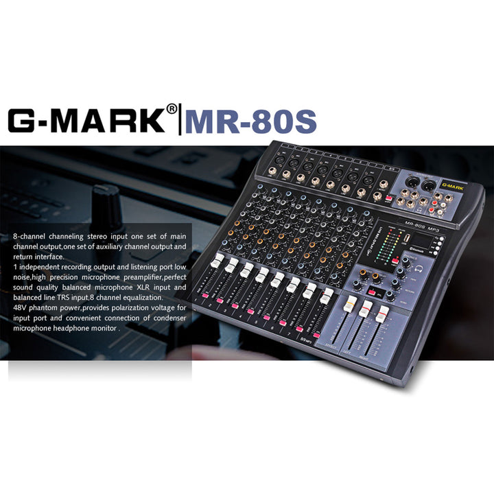 Professional Stage 8 Channel Audio Mixer Console with MP3 Player (Used) - VMInnovations