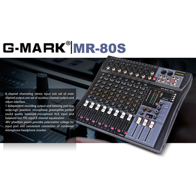 G-MARK Professional Stage 8 Channel Audio Mixer Console w/ MP3 Player (Open Box)