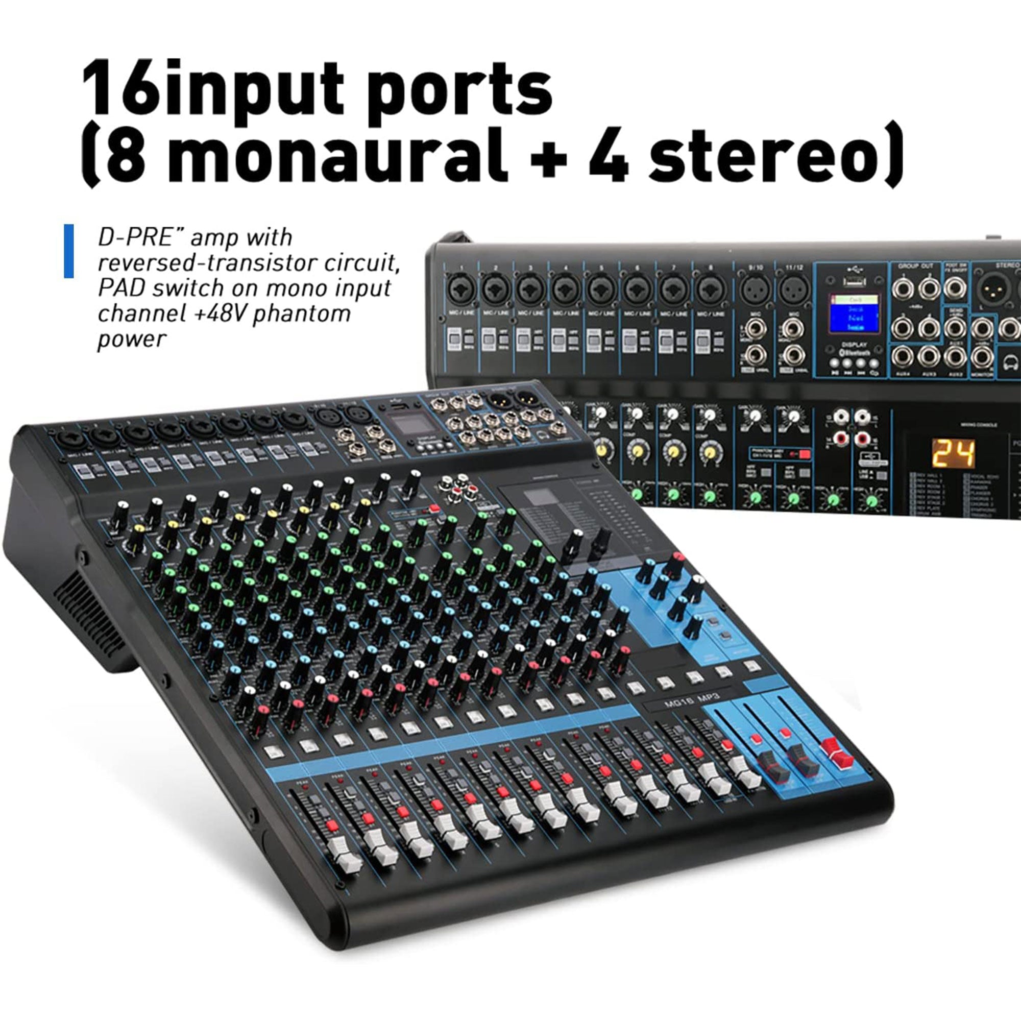 G-MARK Professional 16 Channel Digital Bluetooth Mixing Console (For Parts) - VMInnovations