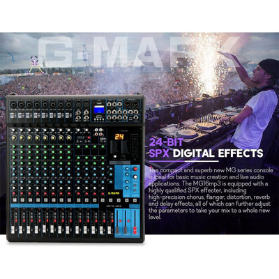 G-MARK Professional 16 Channel Digital Bluetooth Mixing Console (For Parts) - VMInnovations