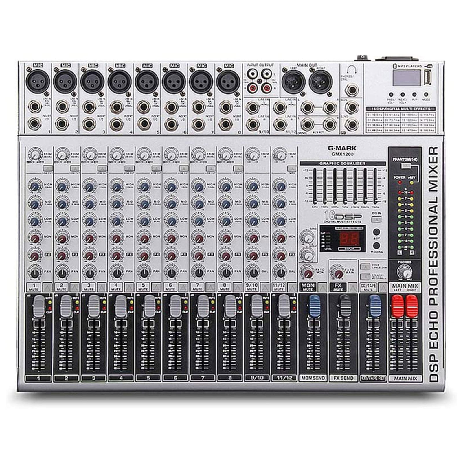 Professional Stage 12 Channel Audio Mixer Console w/ MP3 Player (Open Box) - VMInnovations