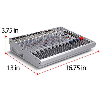 Professional Stage 12 Channel Audio Mixer Console w/ MP3 Player (Open Box) - VMInnovations
