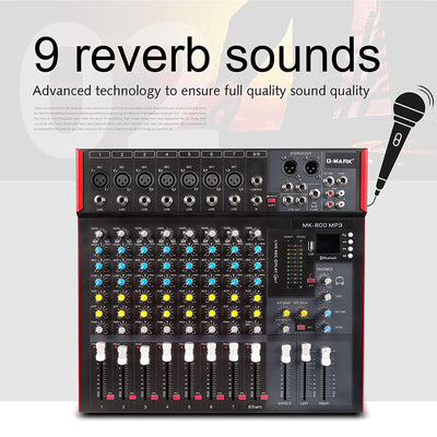 G-MARK Professional Stage 8 Channel Audio Mixer Console with MP3 Player (Used) - VMInnovations