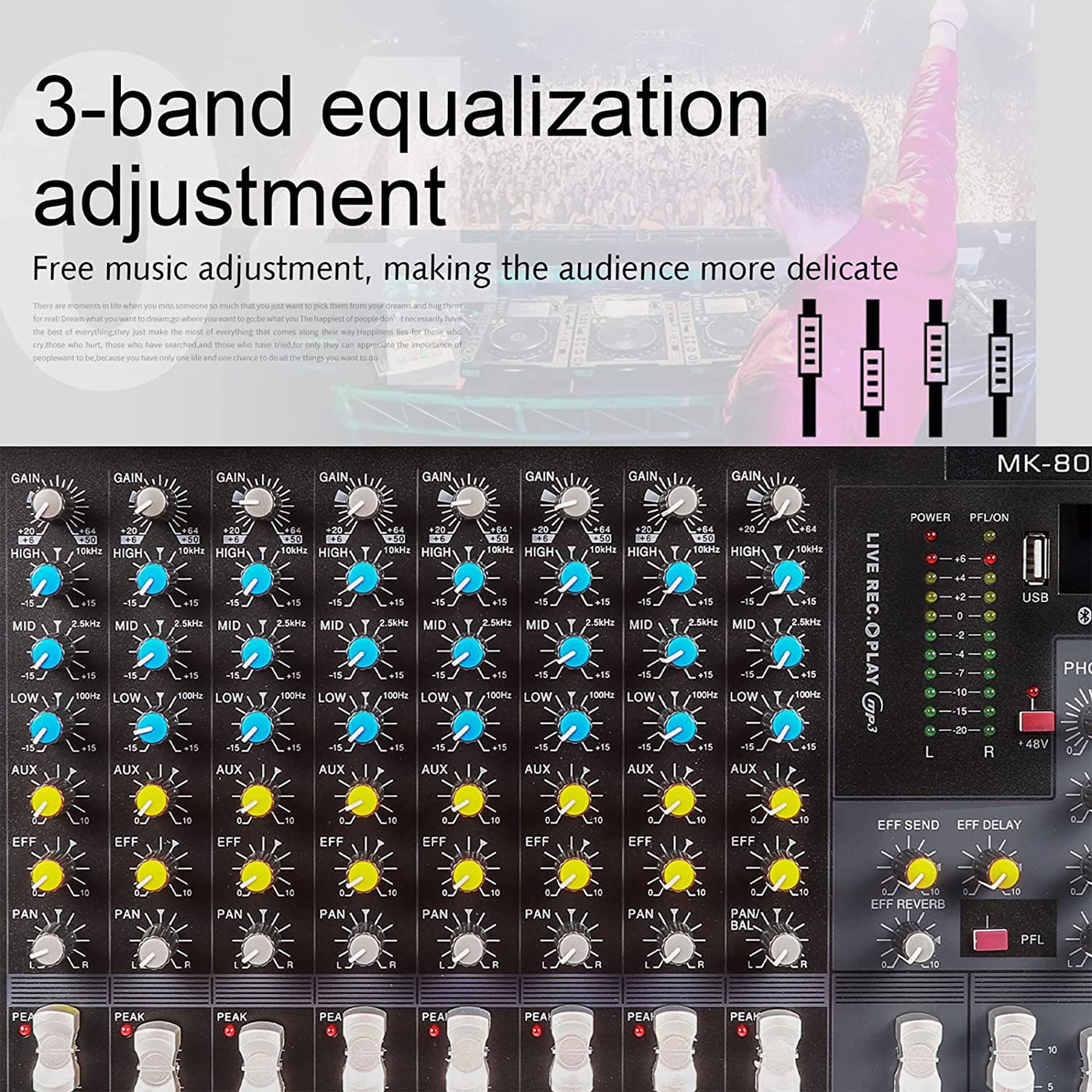 G-MARK Professional Stage 8 Channel Audio Mixer Console with MP3 Player (Used) - VMInnovations