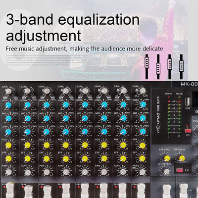G-MARK Professional Stage 8 Channel Audio Mixer Console with MP3 Player (Used) - VMInnovations