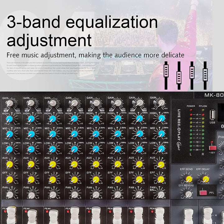 G-MARK Professional Stage 8 Channel Audio Mixer Console with MP3 Player (Used) - VMInnovations