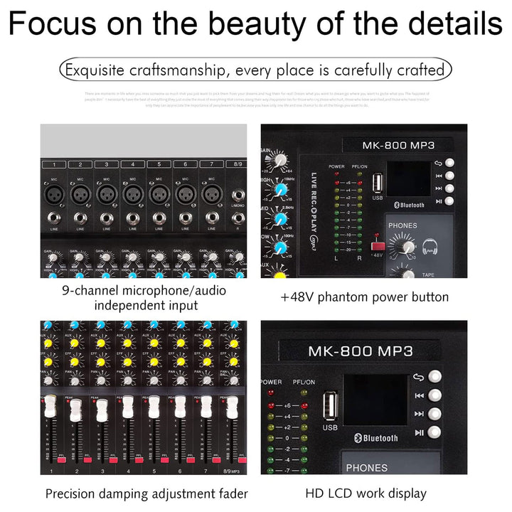 G-MARK Professional Stage 8 Channel Audio Mixer Console with MP3 Player (Used) - VMInnovations