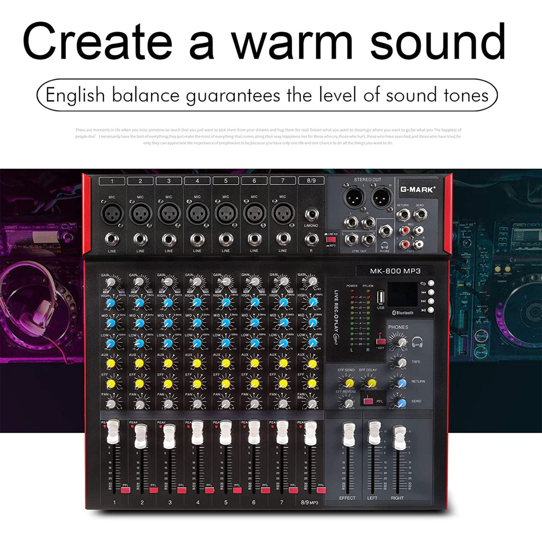 G-MARK Professional Stage 8 Channel Audio Mixer Console with MP3 Player (Used) - VMInnovations