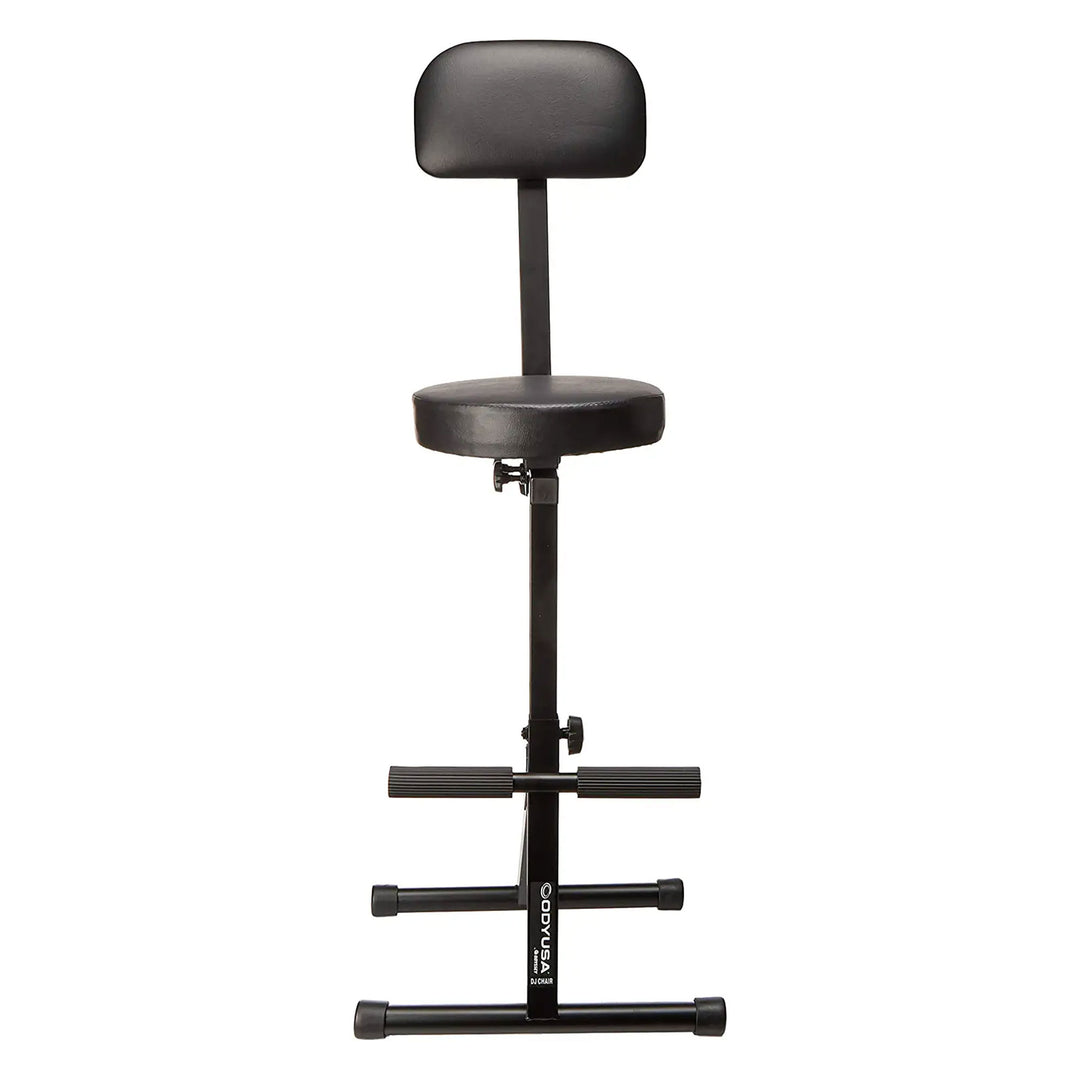 Odyssey DJ Performer Chair Seat Portable Stool w/ Height Adjustable & Back Rest