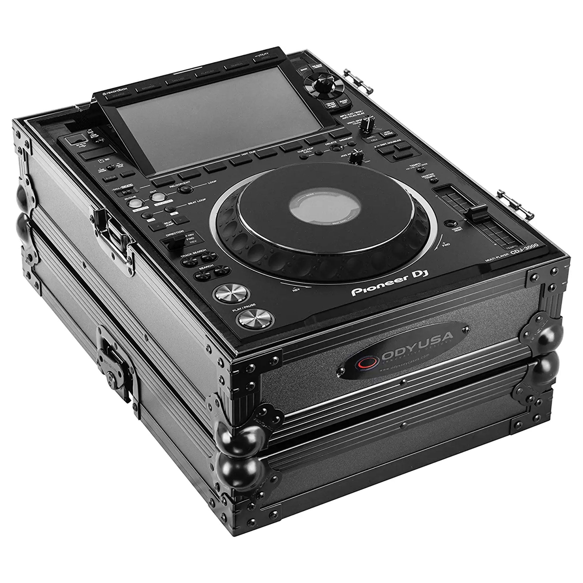 Odyssey DJ Travel Flight Case w/ Removable Back Panel for CDJ3000 Pioneer, Black - VMInnovations