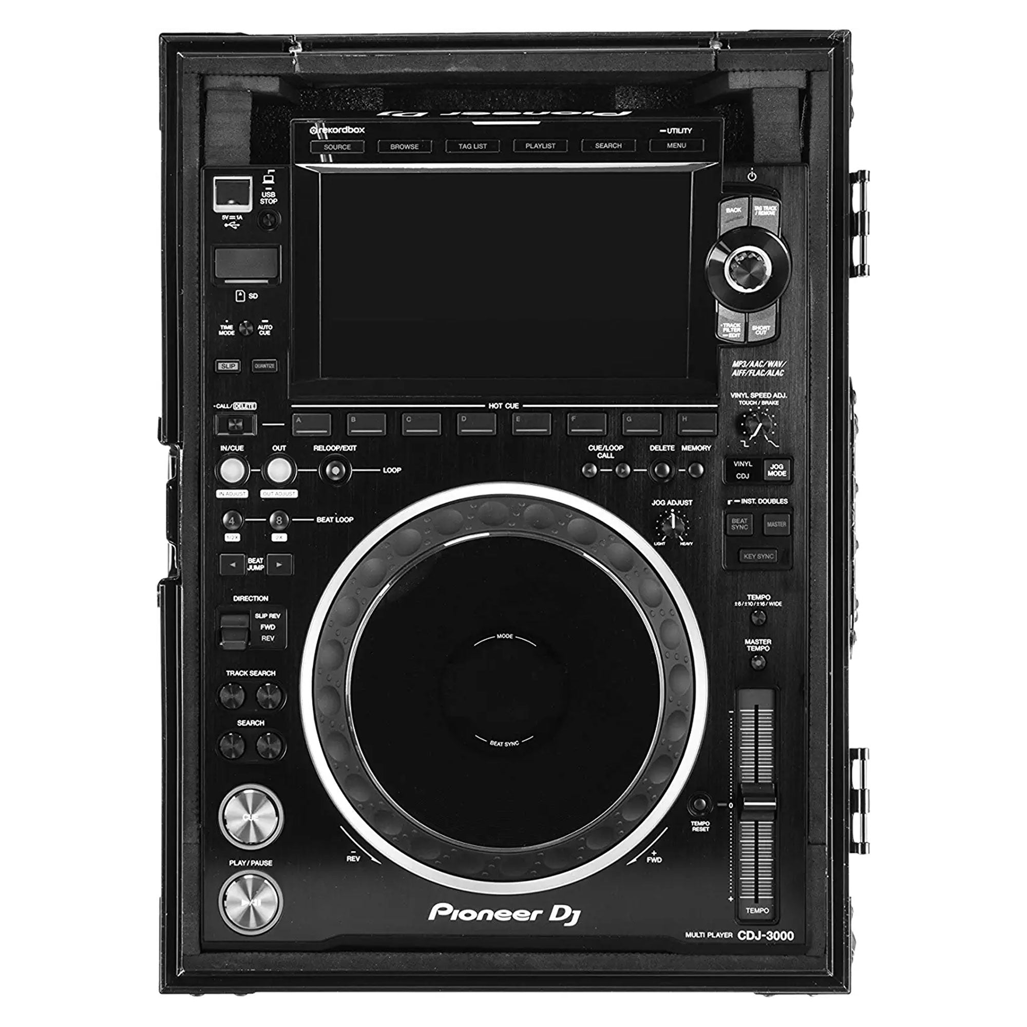 Odyssey DJ Travel Flight Case w/ Removable Back Panel for CDJ3000 Pioneer, Black - VMInnovations