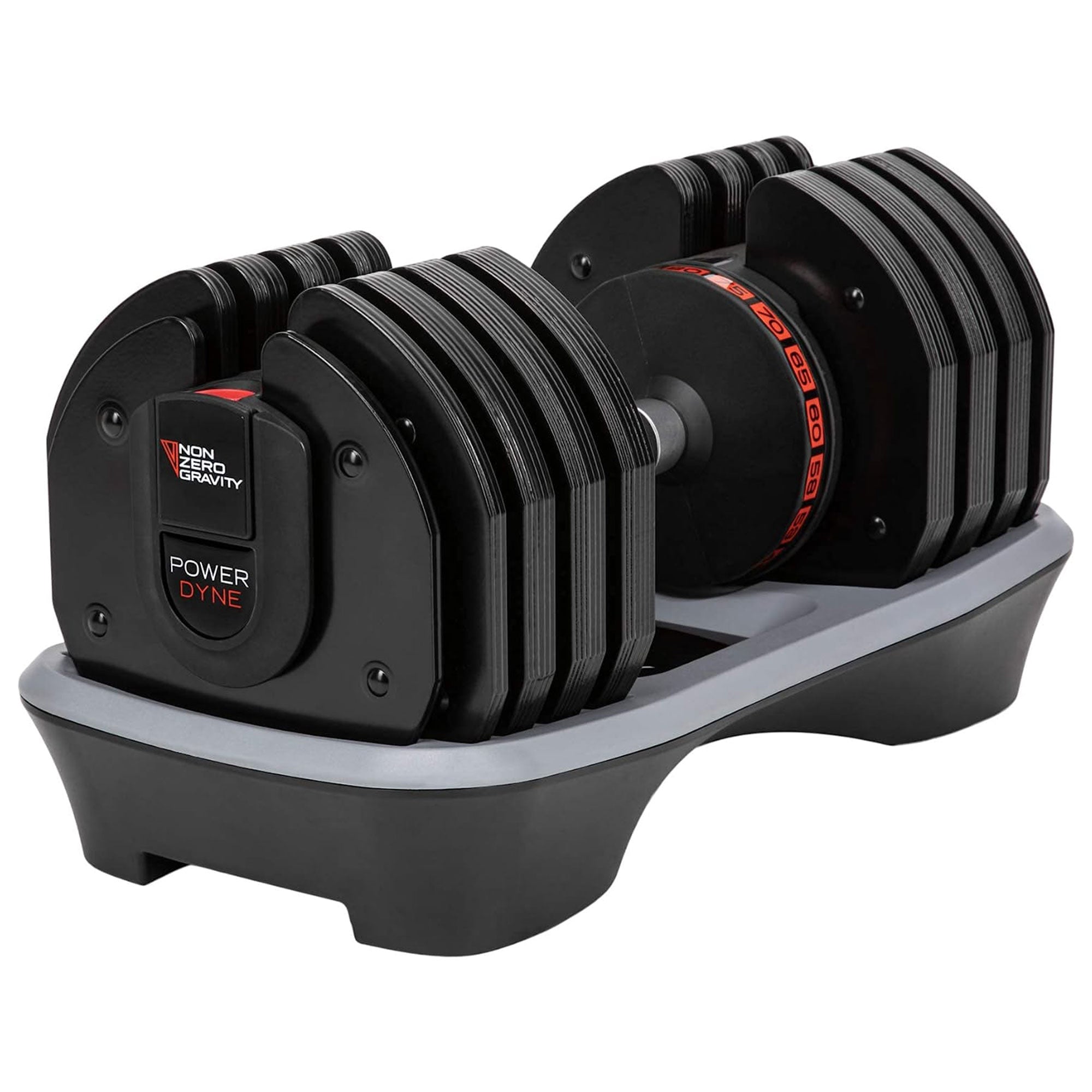 Nonzero Gravity PowerDyne Adjustable Dumbbell Weights, 80 Pounds, Coal (2 Pack) - VMInnovations
