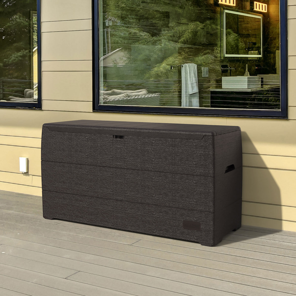 Duramax 71 Gallon Outdoor Resin Storage Box, Brown (Open Box)