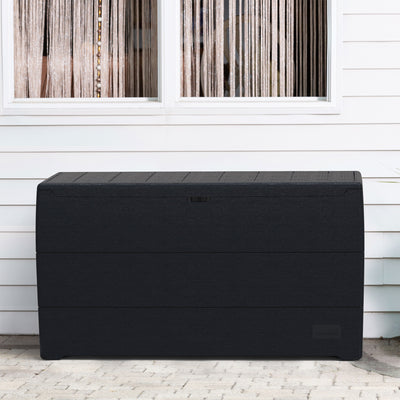Duramax 71GL Resin Deck Garden Furniture Organizer Storage Box, Charcoal (Used) - VMInnovations