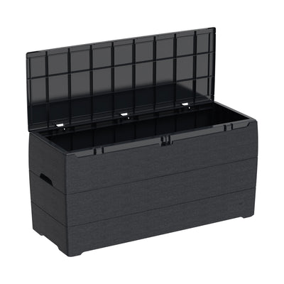 Duramax 71GL Resin Deck Garden Furniture Organizer Storage Box, Charcoal (Used) - VMInnovations