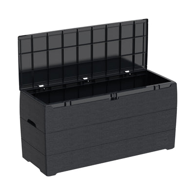 Duramax 71GL Resin Deck Garden Furniture Organizer Storage Box, Charcoal (Used)