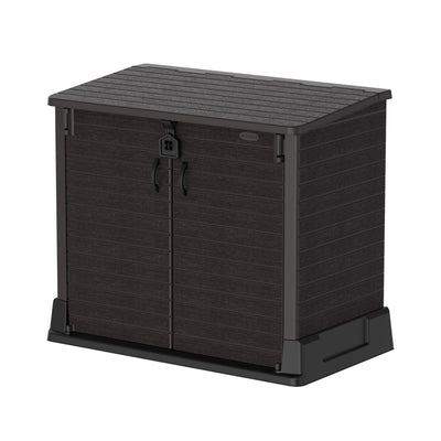 Duramax StoreAway 850 Liter Deck & Garden Storage Shed, Brown (Open Box) - VMInnovations
